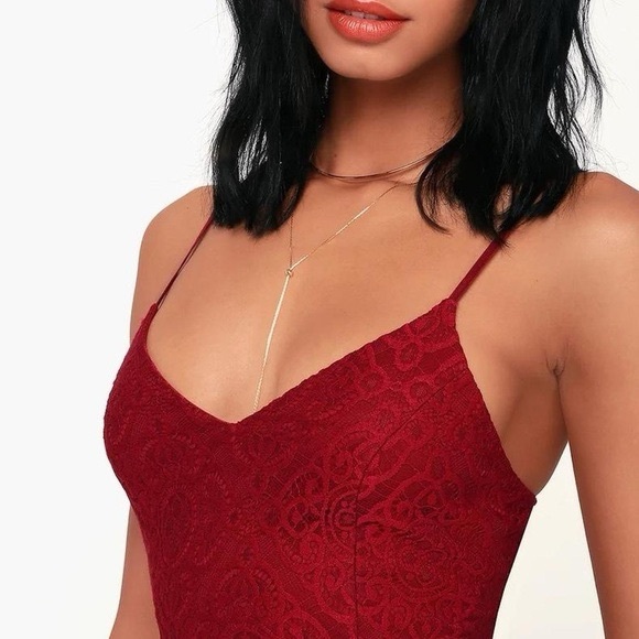 lulus red lace bodycon dress size Large NWT - Picture 12 of 12